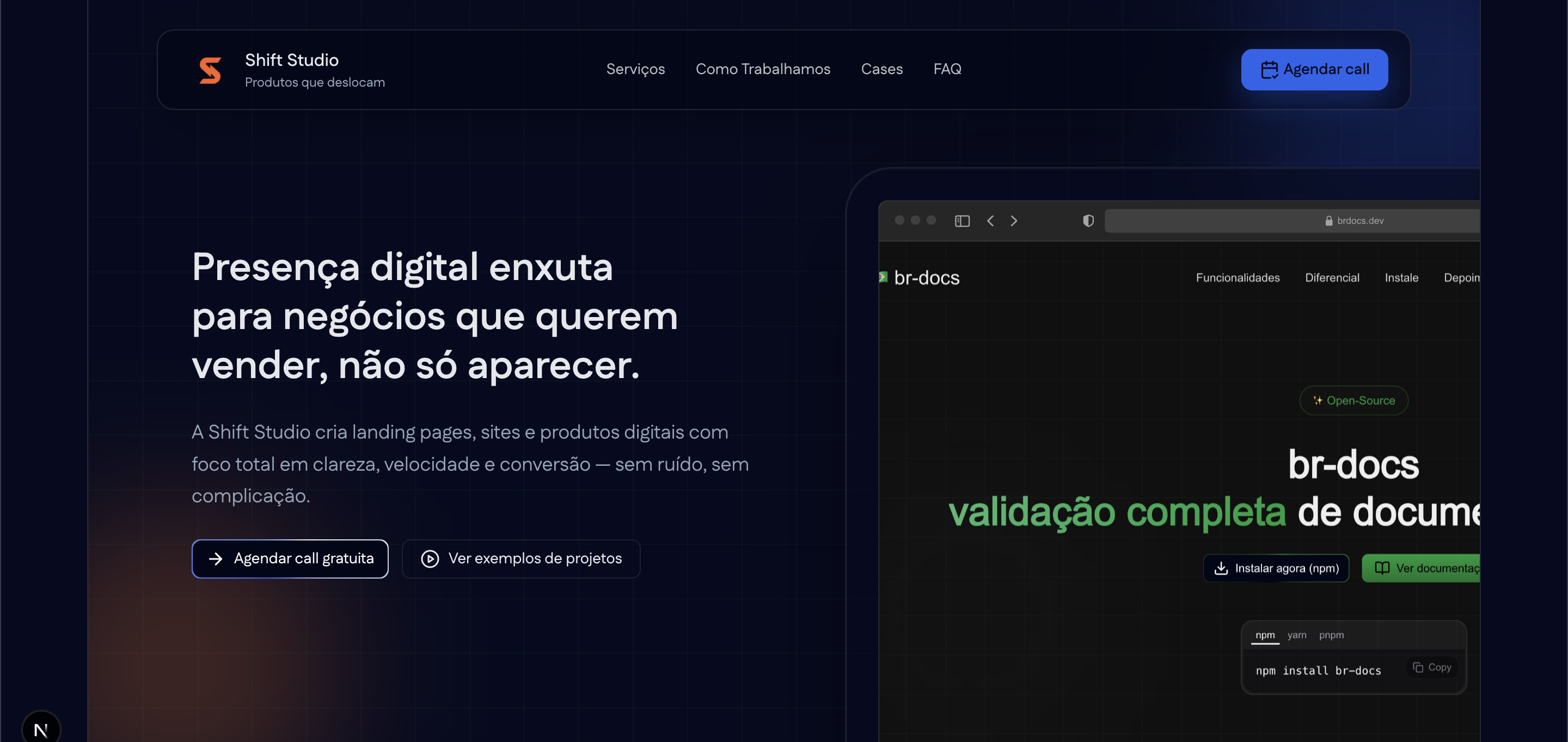 Shift Studio · Landing pages que convertem